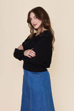 Frock Me Out | Chevron Batwing Cotton Cashmere Knit | Black