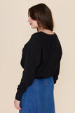 Frock Me Out | Chevron Batwing Cotton Cashmere Knit | Black