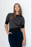 Frock Me Out | Elbow Sleeve Knit Jumper | Black with Silver Lurex