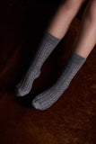 Tightology | Cable | Silver | Merino Wool Socks