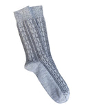 Tightology | Cable | Silver | Merino Wool Socks