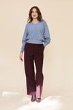 Frock Me Out | Chevron Batwing Cotton Cashmere Knit | Light Blue