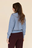 Frock Me Out | Chevron Batwing Cotton Cashmere Knit | Light Blue