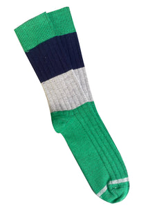 Tightology | Chunky Rib | Green Merino Wool Socks