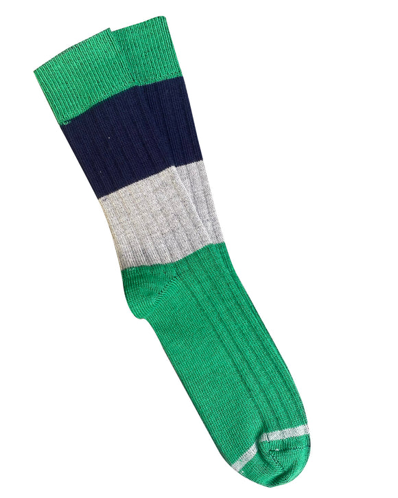 Tightology | Chunky Rib | Green Merino Wool Socks