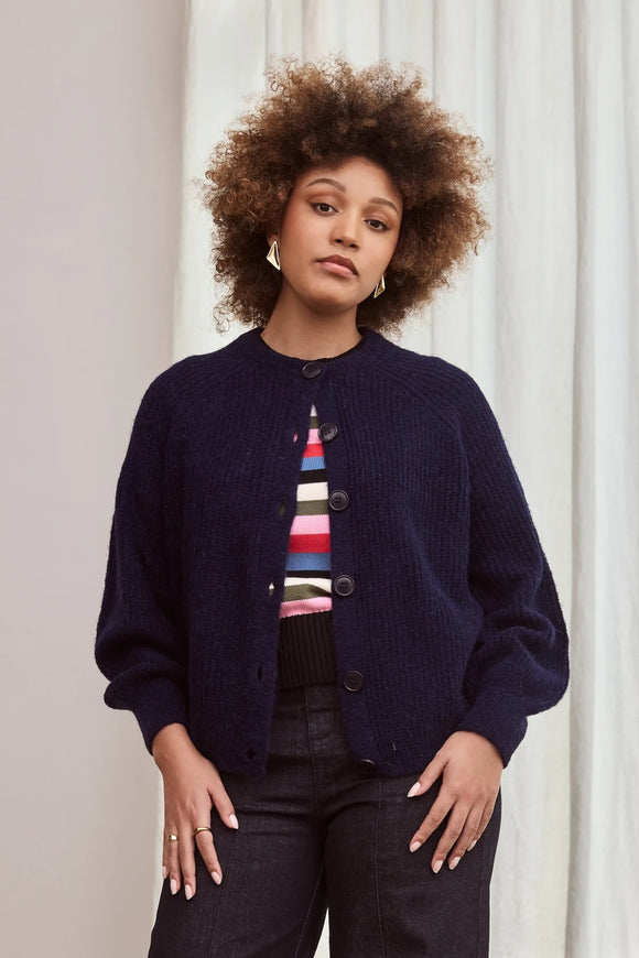 Frock Me Out | Chunky Knit Cardigan | Navy