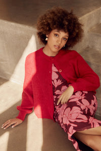 Frock Me Out | Chunky Knit Cardigan | Red