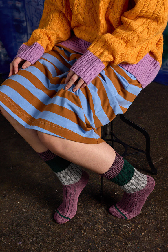 Tightology | Chunky Rib | Mauve Merino Wool Socks
