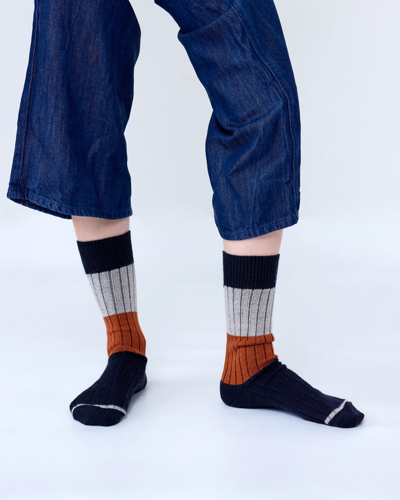 Tightology | Chunky Riib | Midnight | Merino Wool Socks