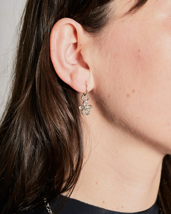 SGS Jewellery | Flirty Flower Sterling Silver Hoops