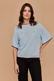 Frock Me Out | Kimono Sleeve Knit | Blue & Burgundy