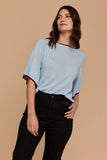 Frock Me Out | Kimono Sleeve Knit | Blue & Burgundy