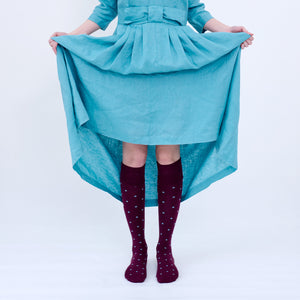 Tightology | Dotty Burgundy | Cotton Socks