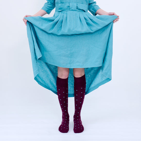 Tightology | Dotty Burgundy | Cotton Socks