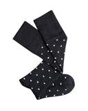 Tightology | Premium Long Socks | Merino Wool | Black Dotty