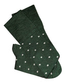 Tightology | Premium Long Socks Merino Wool | Green Dotty