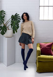 Tightology | Premium Long Socks | Merino Wool | Navy Dotty