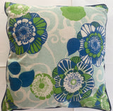 25. Large Floral + Dark blue piping
