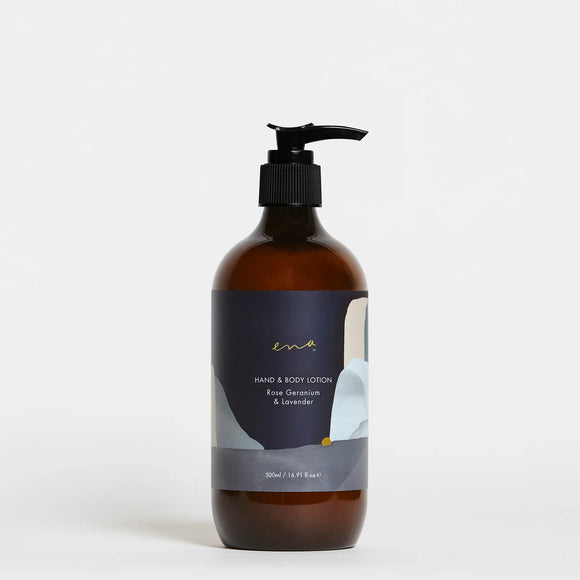 Ena | Hand & Body Lotion 500ml Rose Geranium & Lavender
