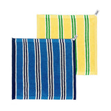 Sophie Home | Striped Terry Towelling Face Cloth 2 Pack | Cobalt