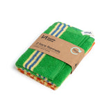 Sophie Home | Striped Terry Towelling Flannel 2 Pack | Green