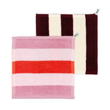 Sophie Home | Striped Terry Towelling Flannel 2 Pack | Pink