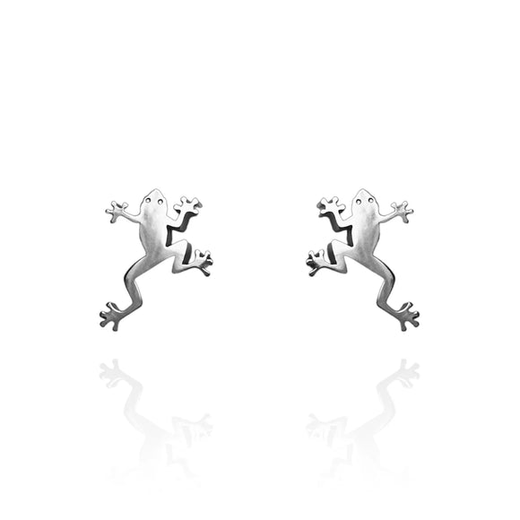 Originals Lab | Silver Green Tree Frog Stud Earrings