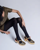 Tightology | Herringbone Merino Wool Tights | Black