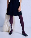 Tightology | Herringbone Merino Wool Tights | Plum