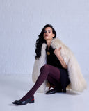Tightology | Herringbone Merino Wool Tights | Plum