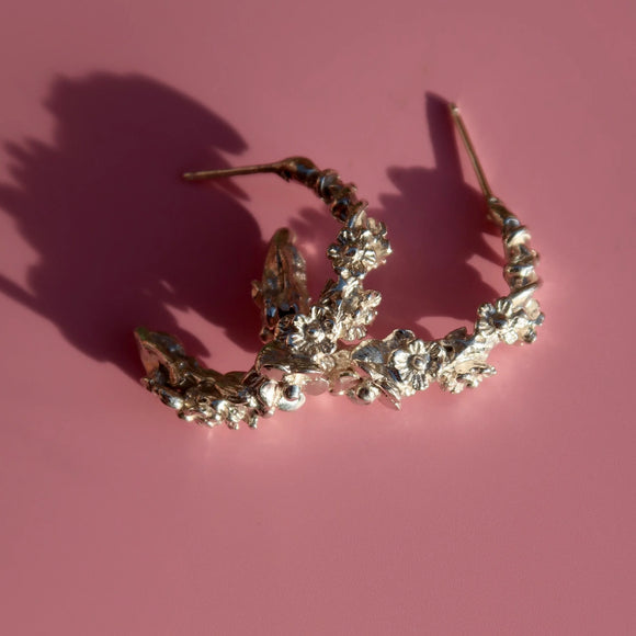 SGS Jewellery | Wildflower Sterling Silver Hoops