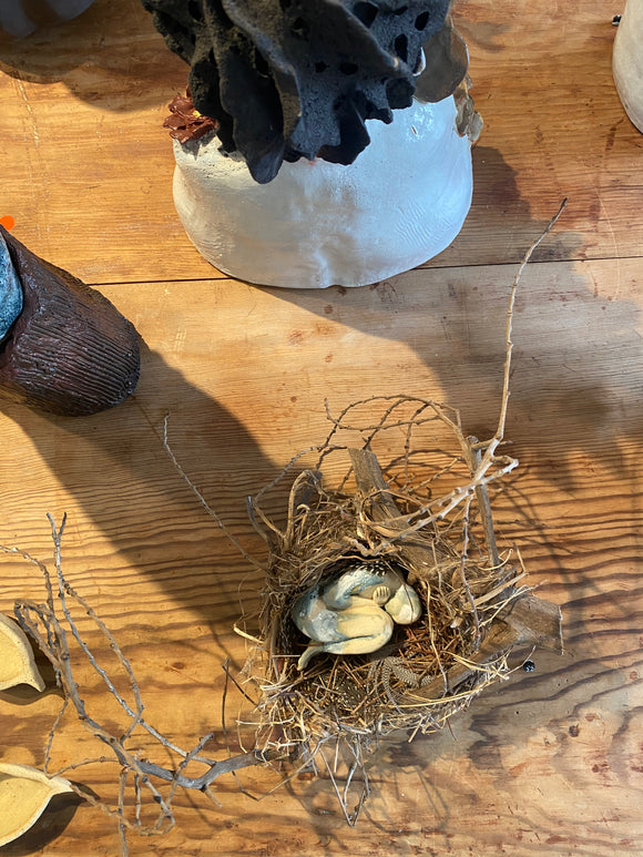 32. Resting in the nest, awaiting the return to the source
