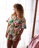Kip & Co | Organic Cotton Short Sleeve Shirt & Short Pyjama Set | Bouquet Beauty