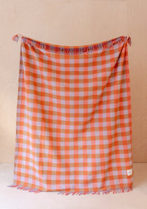 TBco | Recycled Wool Blanket in Orange Gingham