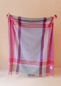 TBco | Recycled Wool Blanket in Pink Micro Gingham