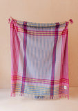 TBco | Recycled Wool Blanket in Pink Micro Gingham