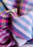 TBco | Recycled Wool Blanket in Pink Micro Gingham
