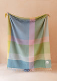 TBco | Recycled Wool Blanket in Green Waffle Block Check