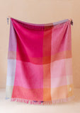 TBco | Recycled Wool Blanket in Pink Waffle Block Check