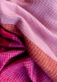TBco | Recycled Wool Blanket in Pink Waffle Block Check