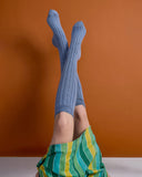 Tightology | Long Rib Merino Wool Socks | Blue