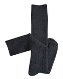 Tightology | Long Rib Merino Wool Socks | Charcoal