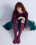 Tightology | Long Rib Merino Wool Socks | Mauve