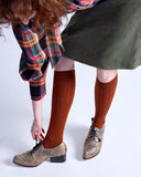 Tightology | Long Rib Merino Wool Socks | Paprika