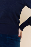 Frock Me Out | Long Sleeve Lurex Knit Jumper | Navy