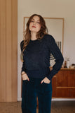 Frock Me Out | Long Sleeve Lurex Knit Jumper | Navy
