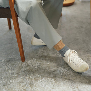Boston | Wool Cotton Slab Sock | Nishiguchi Kutsushuita