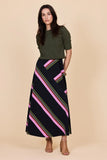 Frock Me Out | Retro Stripe A-Line Skirt | Blak
