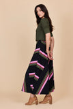 Frock Me Out | Retro Stripe A-Line Skirt | Blak