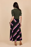 Frock Me Out | Retro Stripe A-Line Skirt | Blak